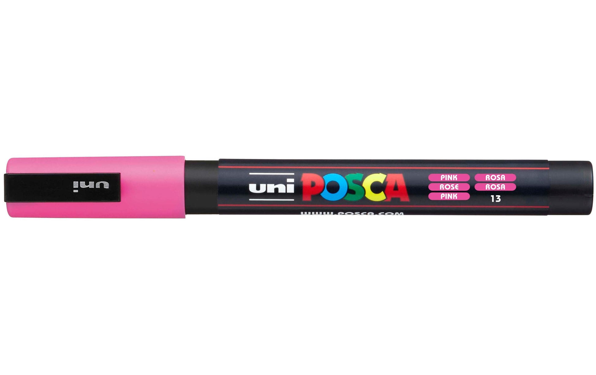 Uni-Ball POSCA Kreativ-/Pigmentmarker – Rundspitze 0,9–1,3 mm, pink, deckend, wasserfest – für viele Oberflächen