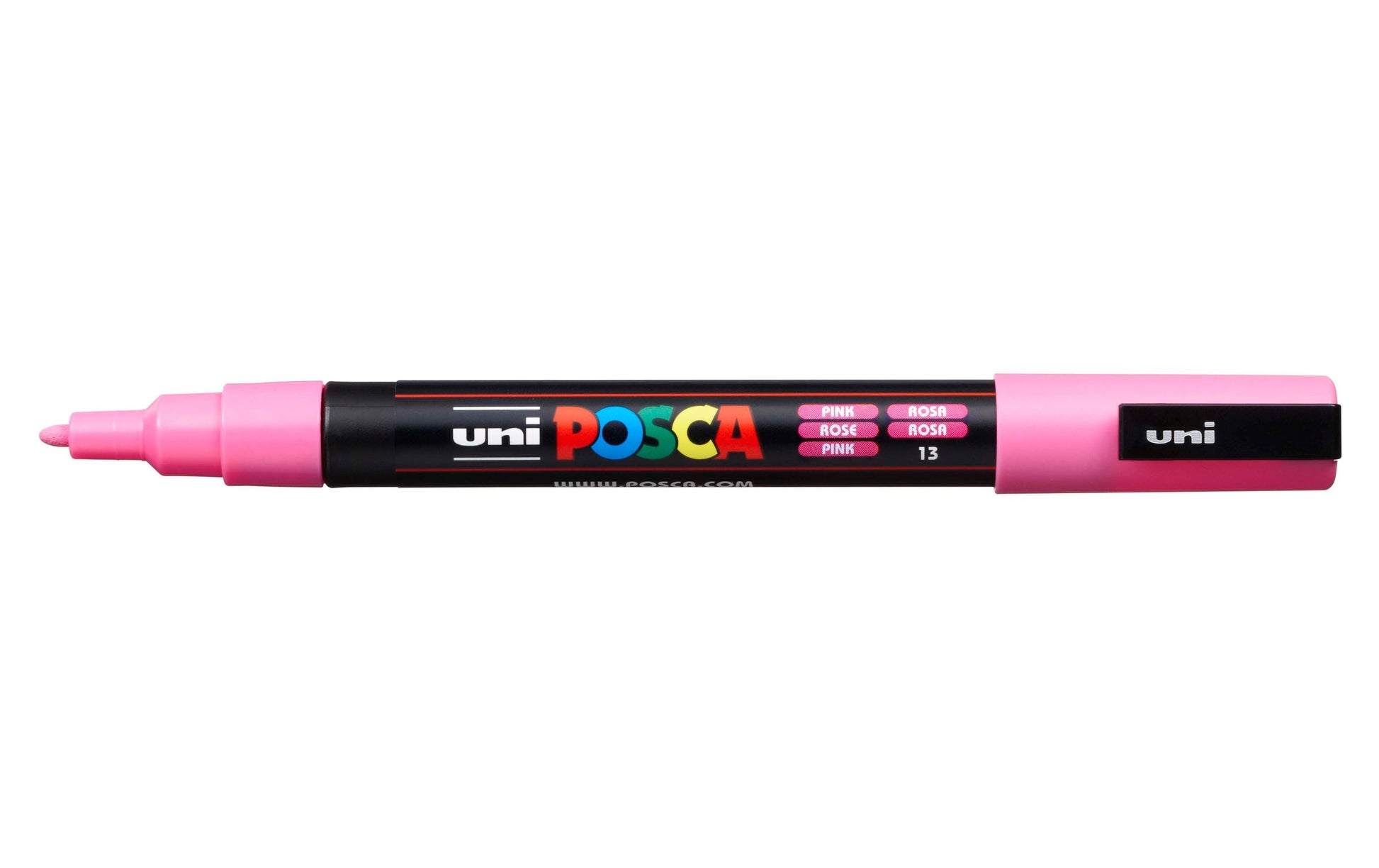Uni-Ball POSCA Kreativ-/Pigmentmarker – Rundspitze 0,9–1,3 mm, pink, deckend, wasserfest – für viele Oberflächen