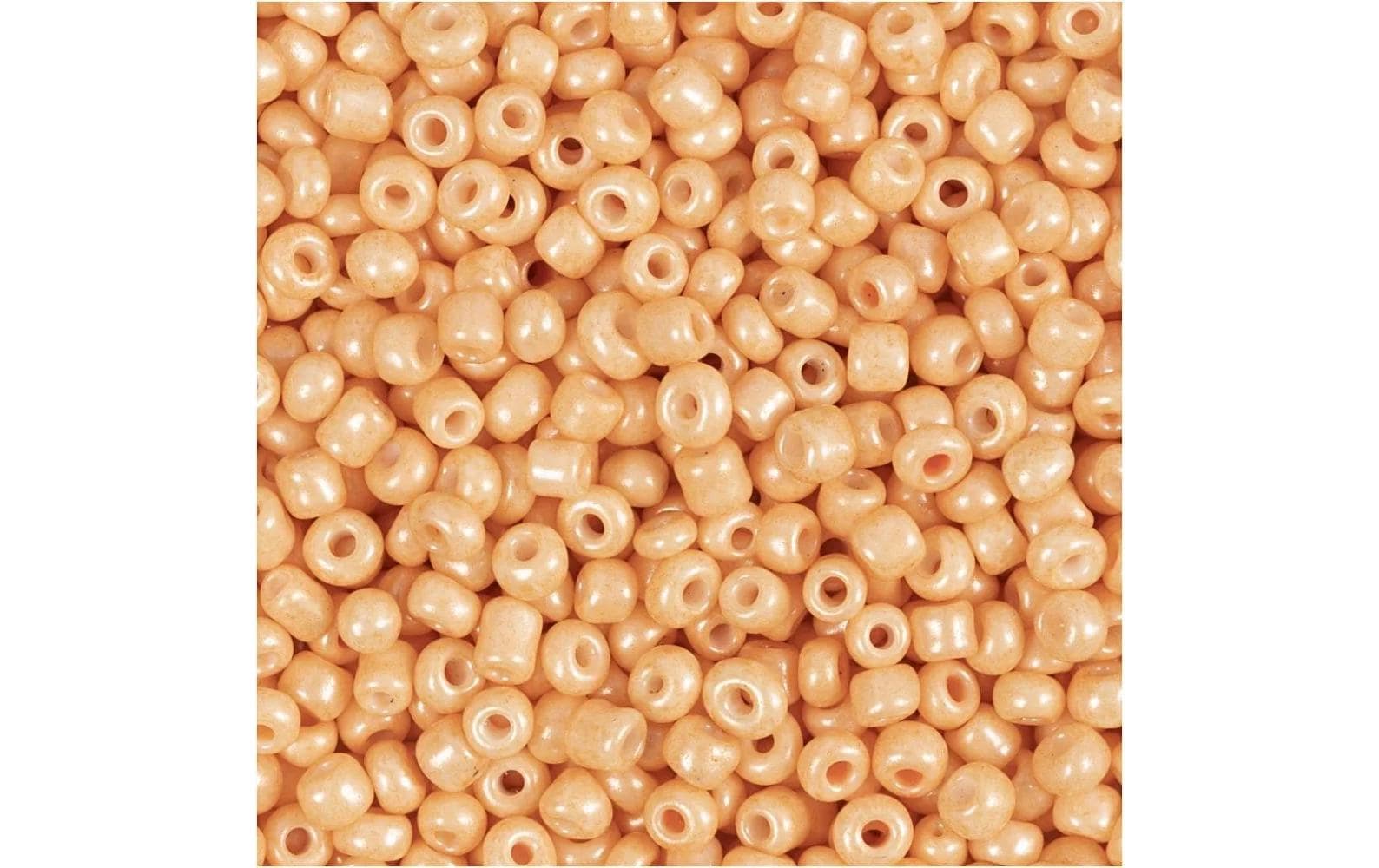 Creativ Company Rocailles, Glas – Hellorange – Ø 3 mm, Loch 0,6–1 mm – 1 Stk.