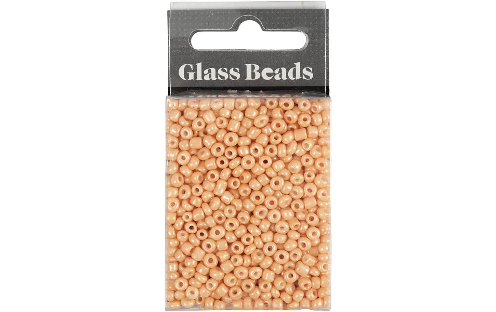 Creativ Company Rocailles, Glas – Hellorange – Ø 3 mm, Loch 0,6–1 mm – 1 Stk.