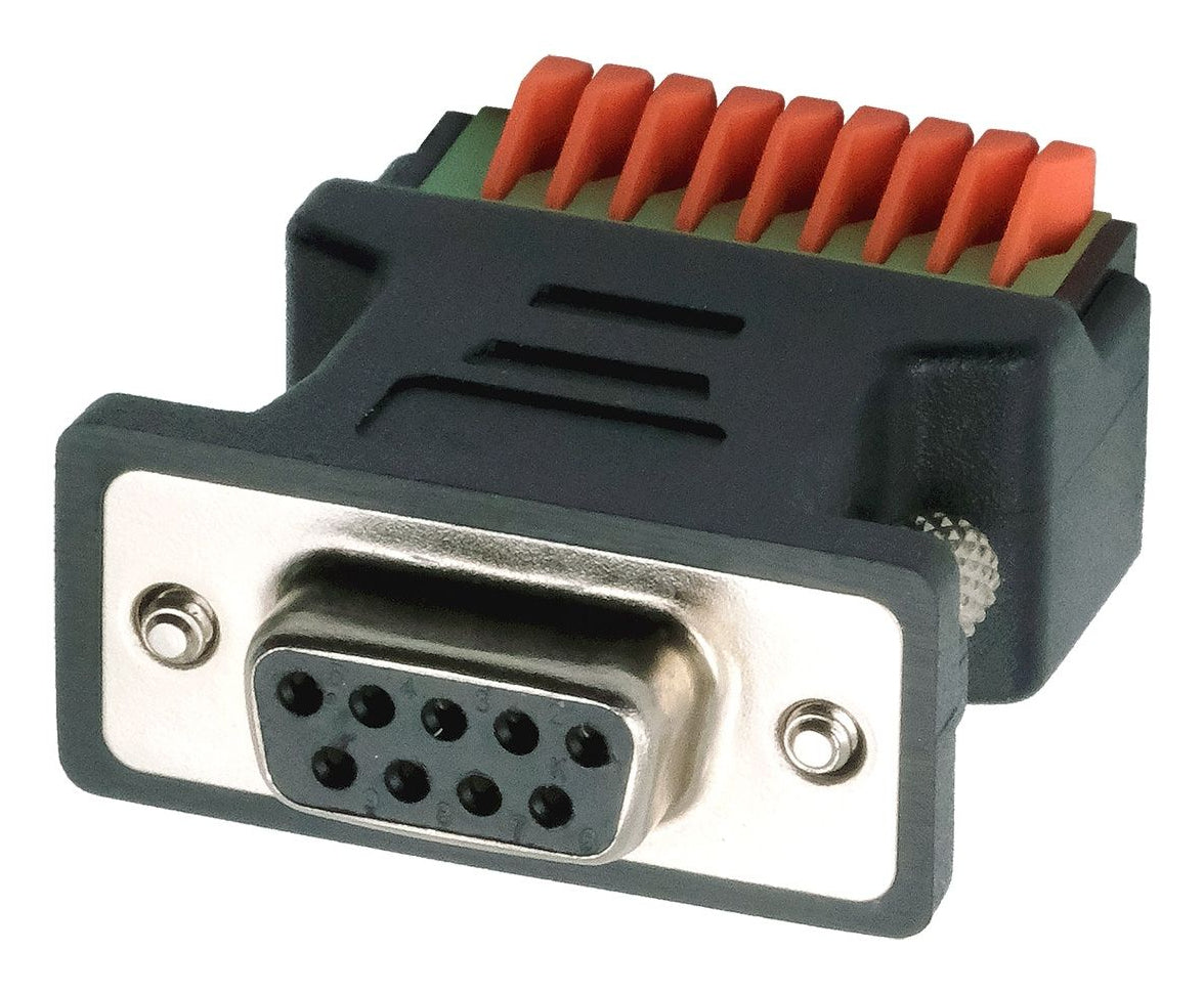EXSYS EX-49111 Adapter DB9 zu Terminalblock – RS-232, 9-polig – Schwarz