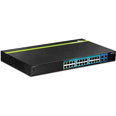 Trendnet TPE-2840WS – Smart Switch – 24× 1G, 4× SFP, PoE/PoE+, PoE-Budget 185 W, 19", 1U