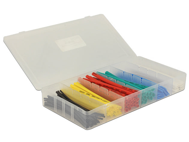 DeLOCK Schrumpfschlauch-Set, 100 Stk., Ø 6 mm, 10 cm – mehrfarbig
