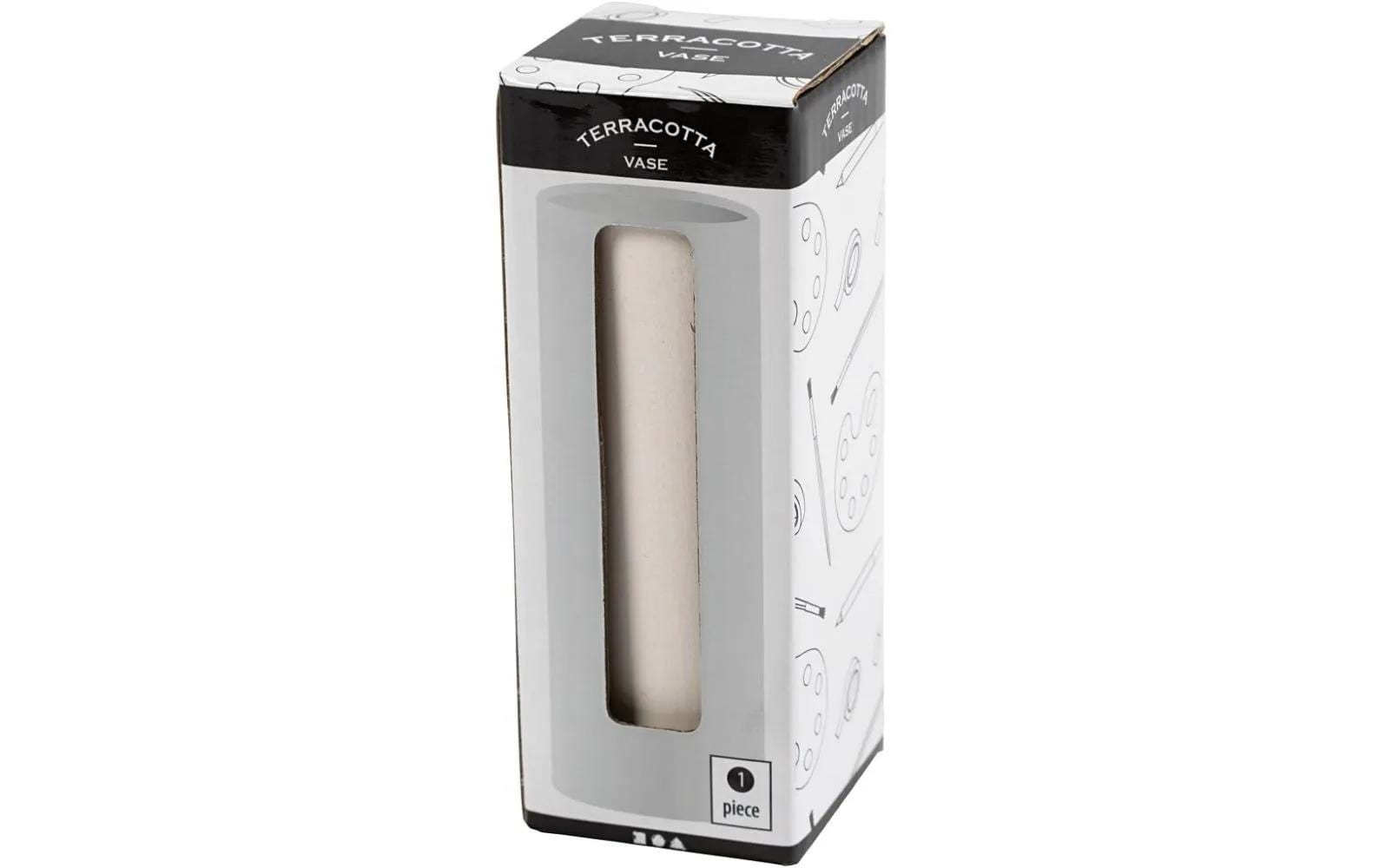 Creativ Company Vase – 11 × 4 cm – Terrakotta, weiss