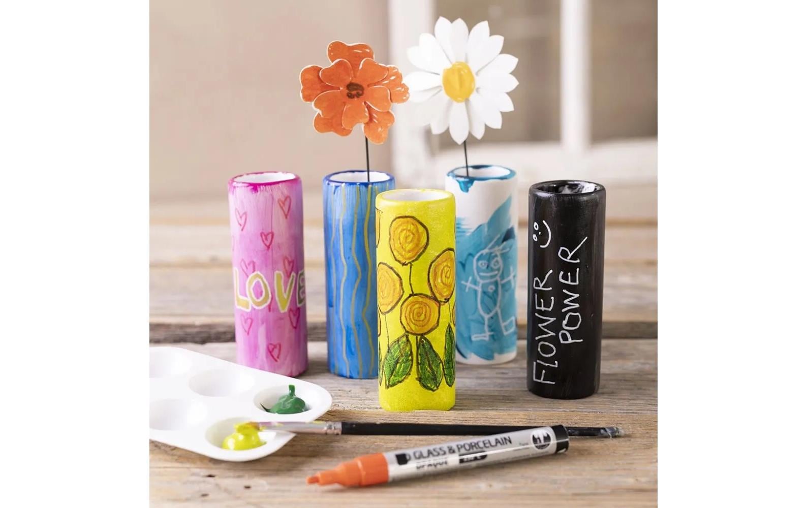 Creativ Company Vase – 11 × 4 cm – Terrakotta, weiss