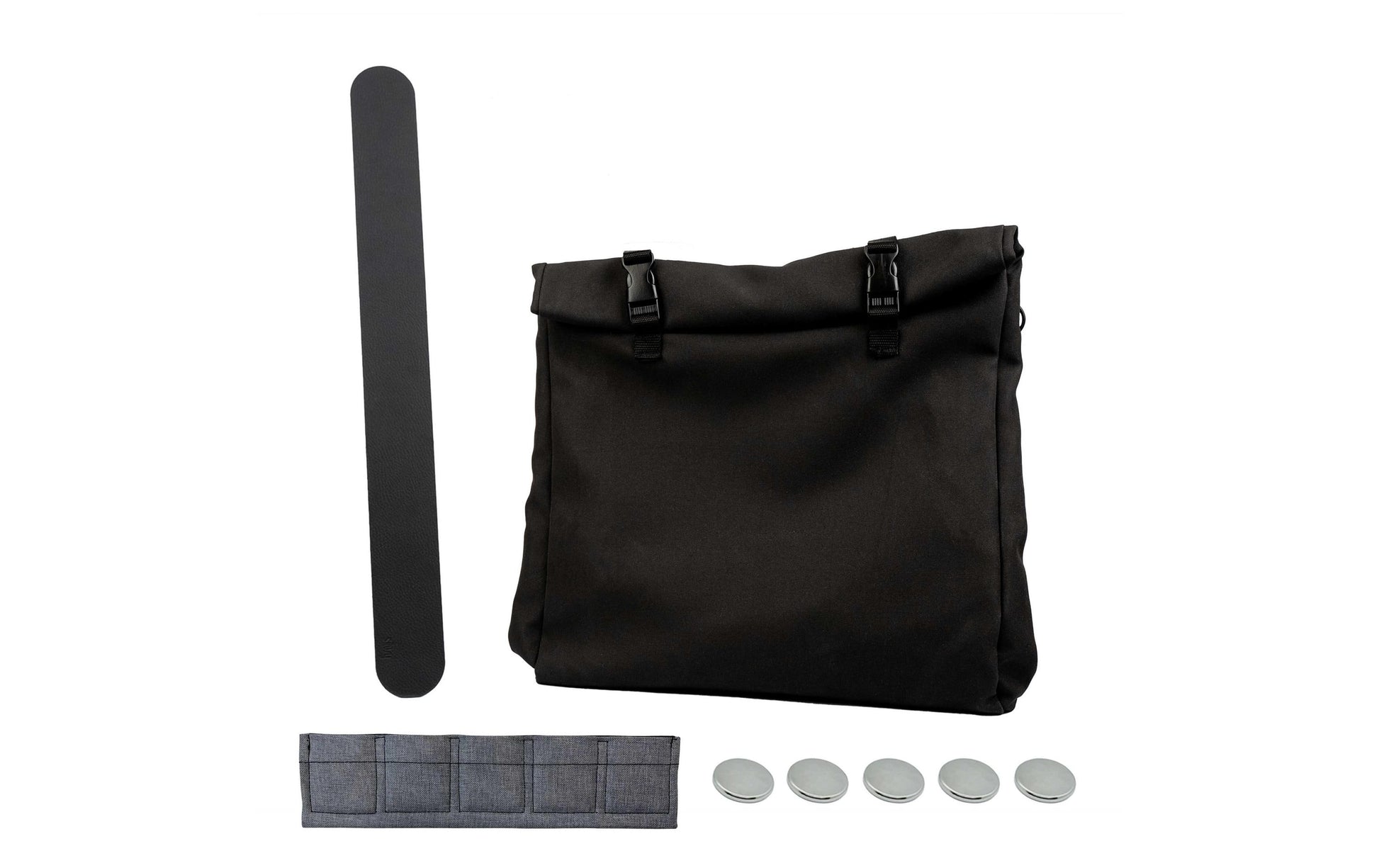 Silwy Magnettaschen-Set L – Kunstfaser, Schwarz, 49 × 35 × 10 cm
