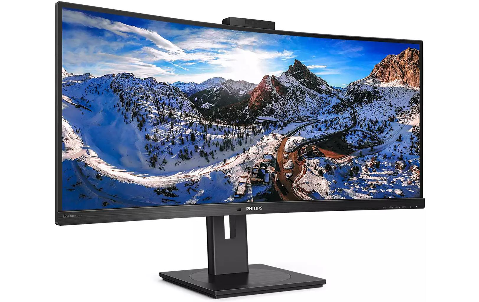 Philips 34B1U5600CH – Monitor, 34", VA, 120 Hz, 350 cd/m², Webcam, USB-C, KVM, VESA 100 × 100, Schwarz