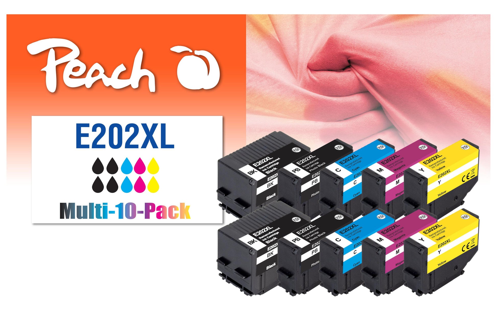 Peach Tintenpatronen-Multipack 202XL, 10er-Pack – für Epson XP-6000, XP-6005, XP-6100 und andere