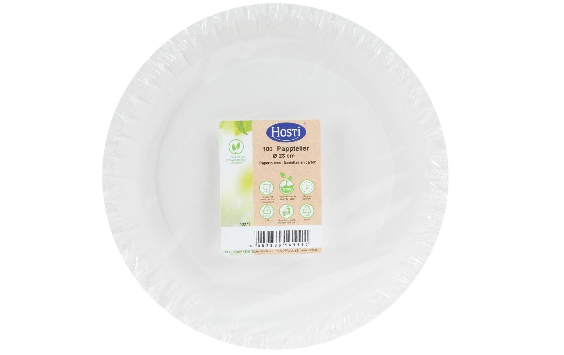 Webstar Teller, Papier/Karton – Ø 23 cm, weiss – 100 Stk.