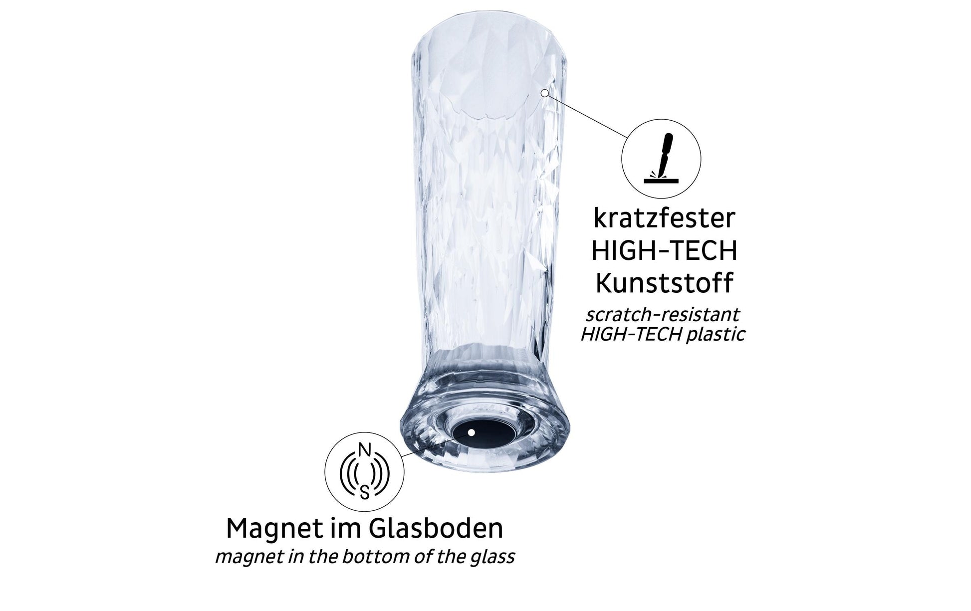 Silwy Bierglas – 0,50 l, Kunststoff, Transparent, 6 Stück