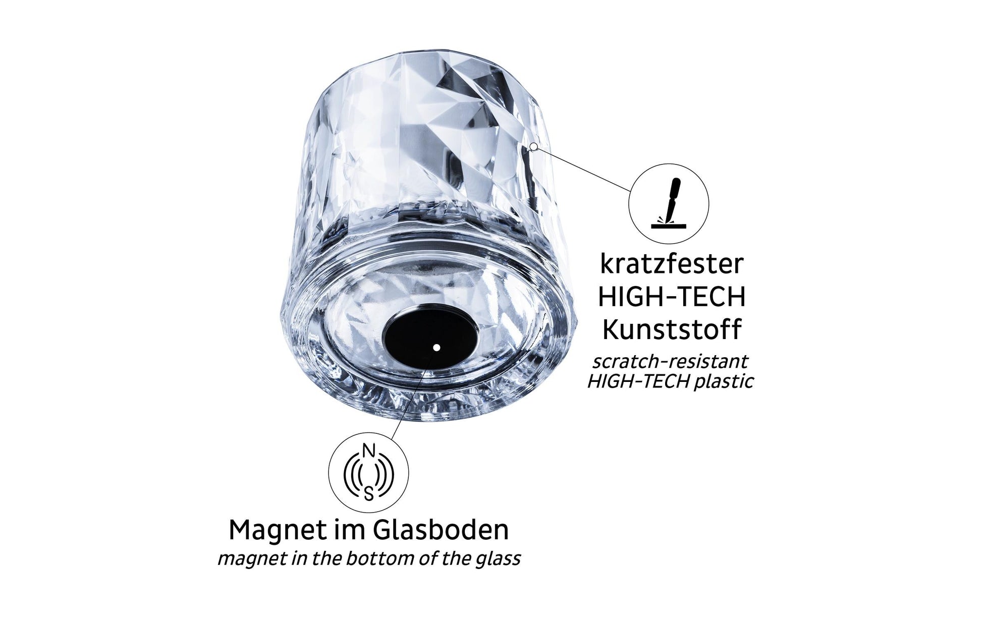Silwy TUMBLER Glas – 0,25 l, Kunststoff, Transparent, 6 Stück
