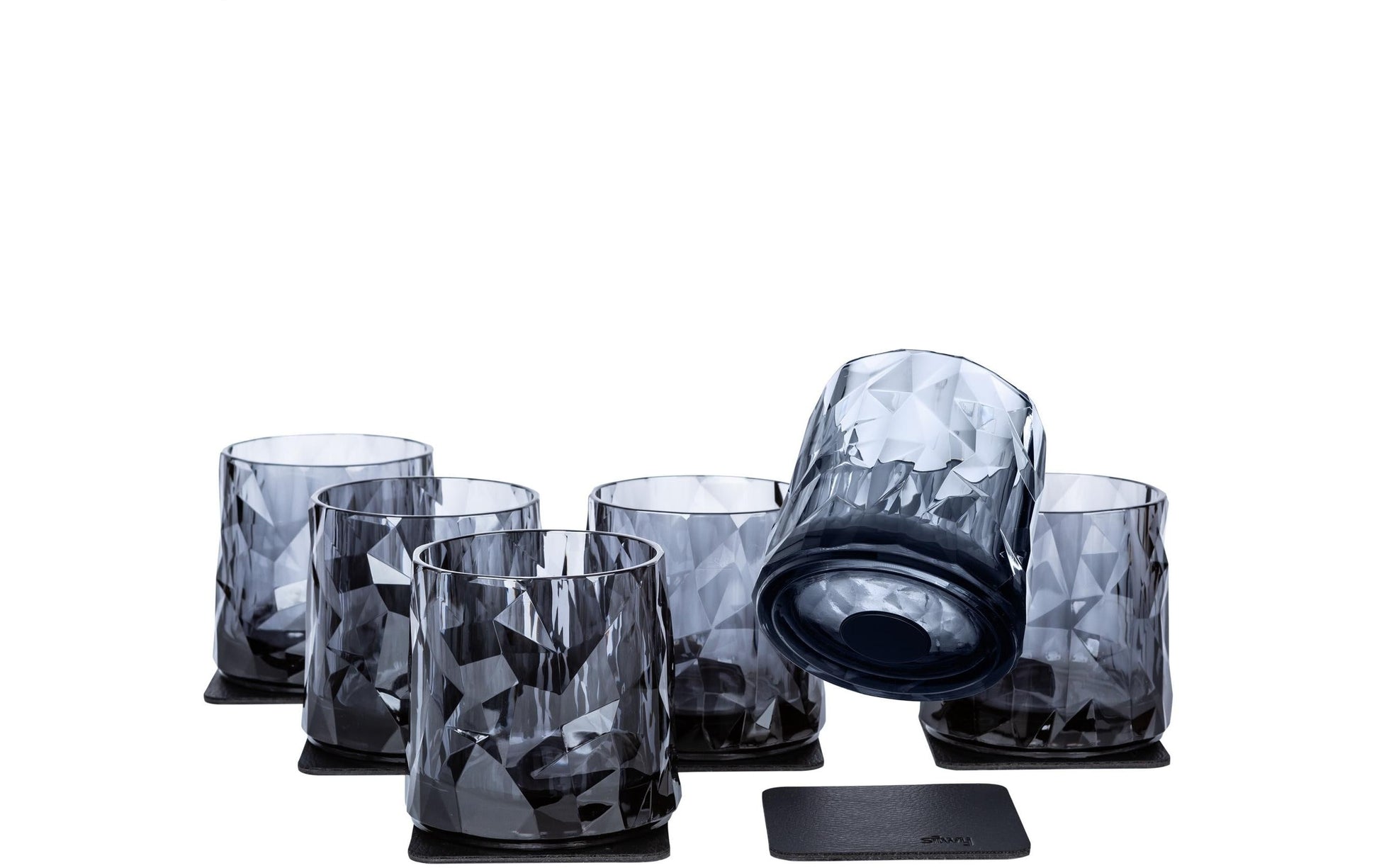 Silwy Glas – 0,25 l, Kunststoff, grau, 6 Stück