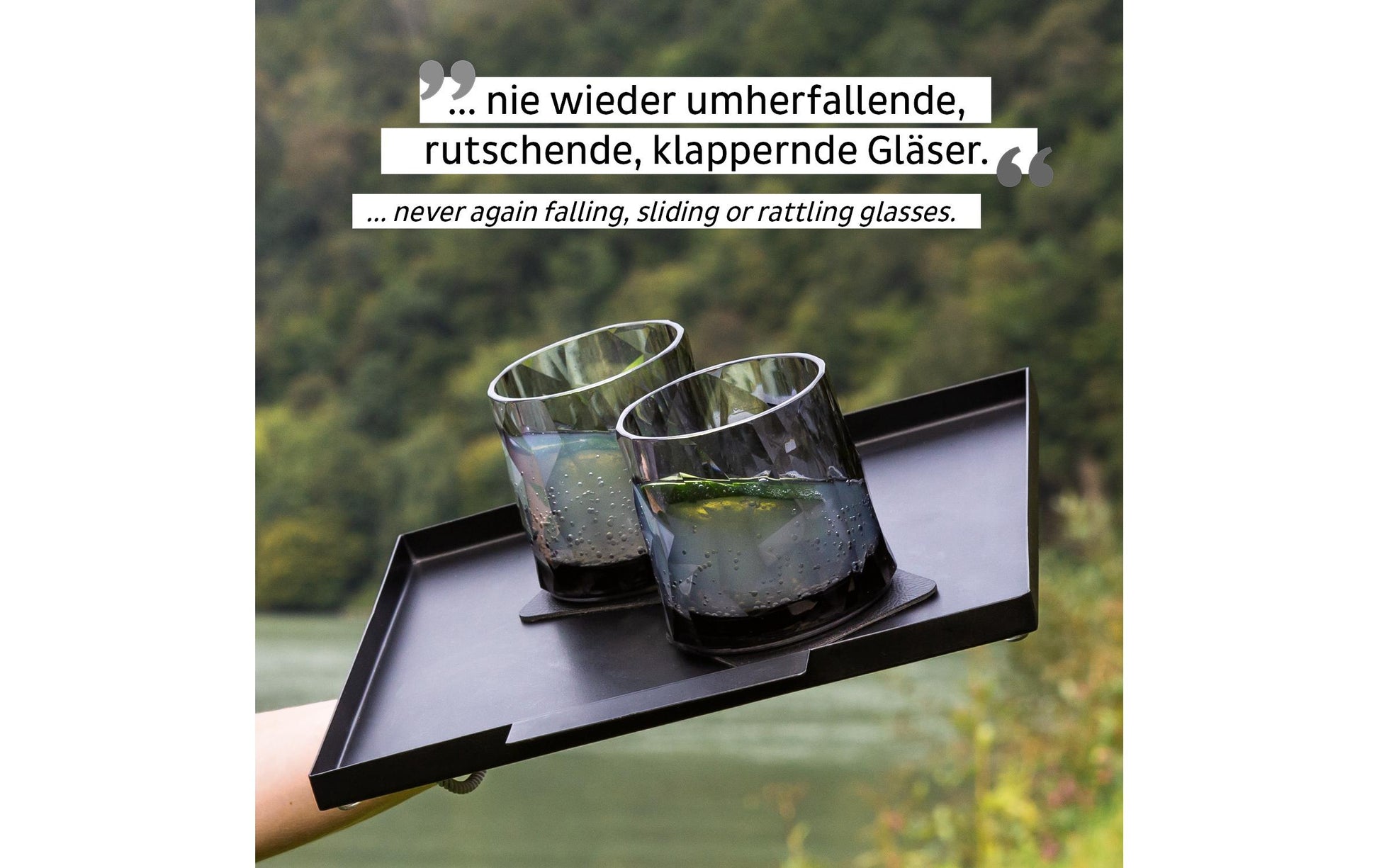 Silwy Glas – 0,25 l, Kunststoff, grau, 6 Stück