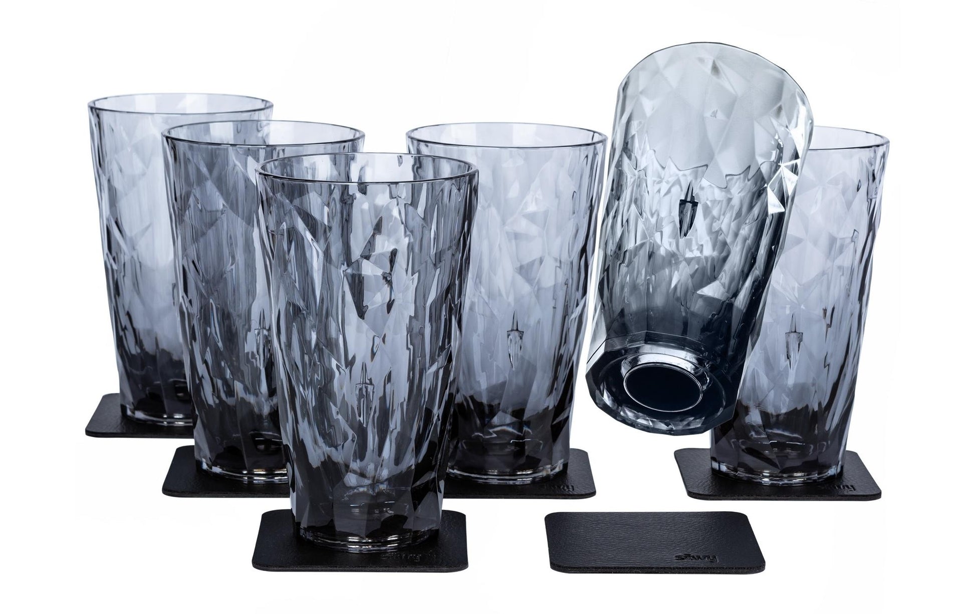 Silwy LONGDRINK Longdrinkglas – 0,30 l, Kunststoff, Grau, Magnetisch, 6 Stück