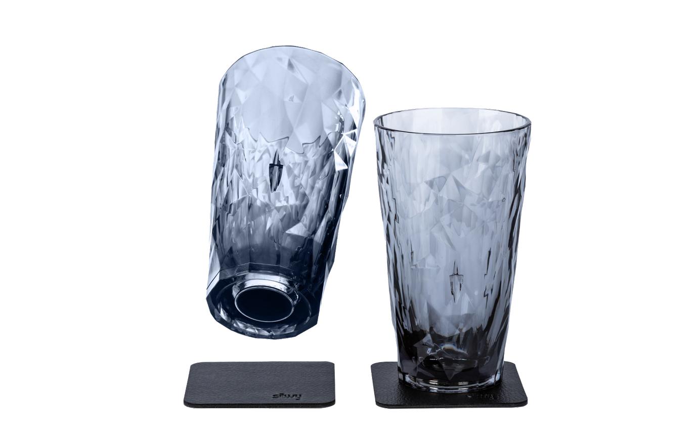 Silwy Longdrinkglas – 2er Set, 300 ml, 8,8 × 8,8 × 14,1 cm, Kunststoff, Grau