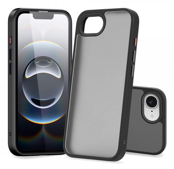 nevox StyleShell Invisio Backcover – für Apple iPhone 16e, PU+TPU, Schwarz