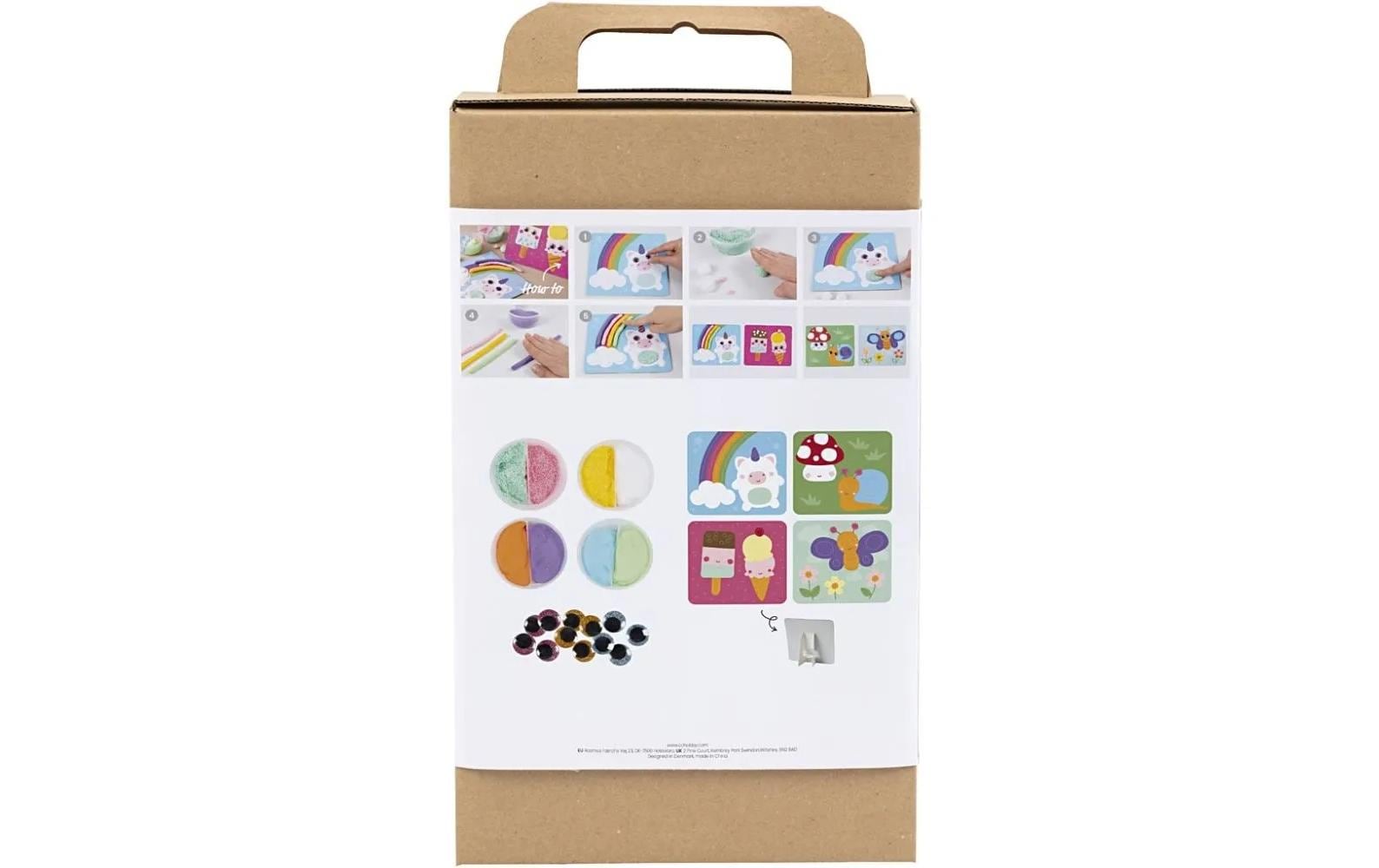 Creativ Company Knete-/Modelliermasse-Set – ab 3 Jahren – Foam/Silk Clay, inkl. Dekoplatte