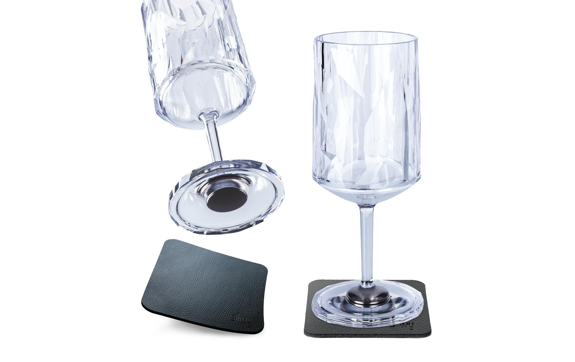Silwy KO-WIG-C300-2 Weinglas – 0,30 l, Kunststoff, transparent, 2 Stück