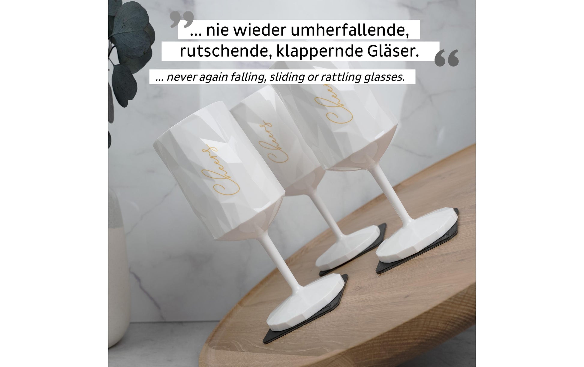 Silwy Weinglas – 300 ml, Ø 7,6 cm, Kunststoff, Weiss