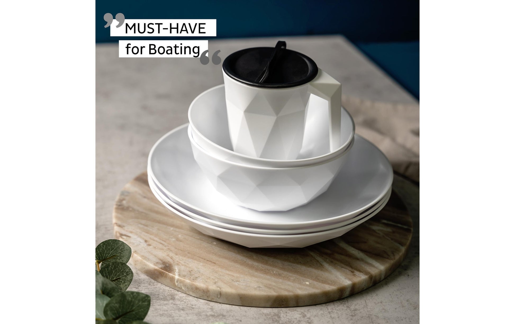 Silwy Frühstücksteller – 2er Set, Ø 24 cm, H 3,7 cm, Kunststoff, Weiss, spülmaschinenfest