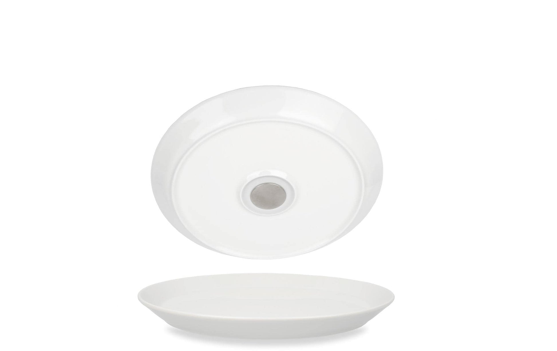 Silwy S0PT-1311-2 Frühstücksteller – Porzellan, weiss, magnetisch, Ø 23 cm, 2 Stück
