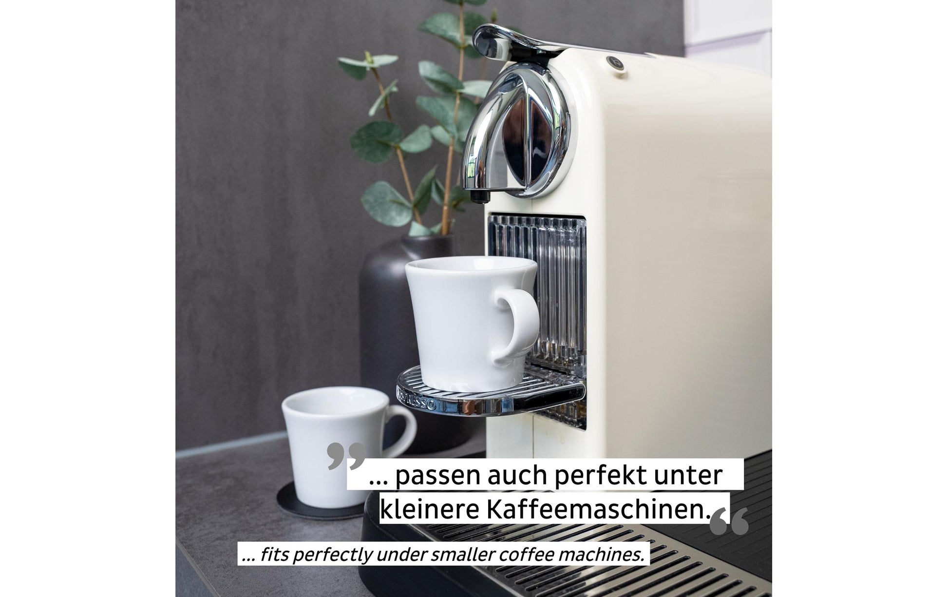 Silwy Espressotasse S070-1404-2-B – 2er Set, 70 ml, Porzellan, Weiss, inkl. 2 Metall-Nano-Gel-Pads