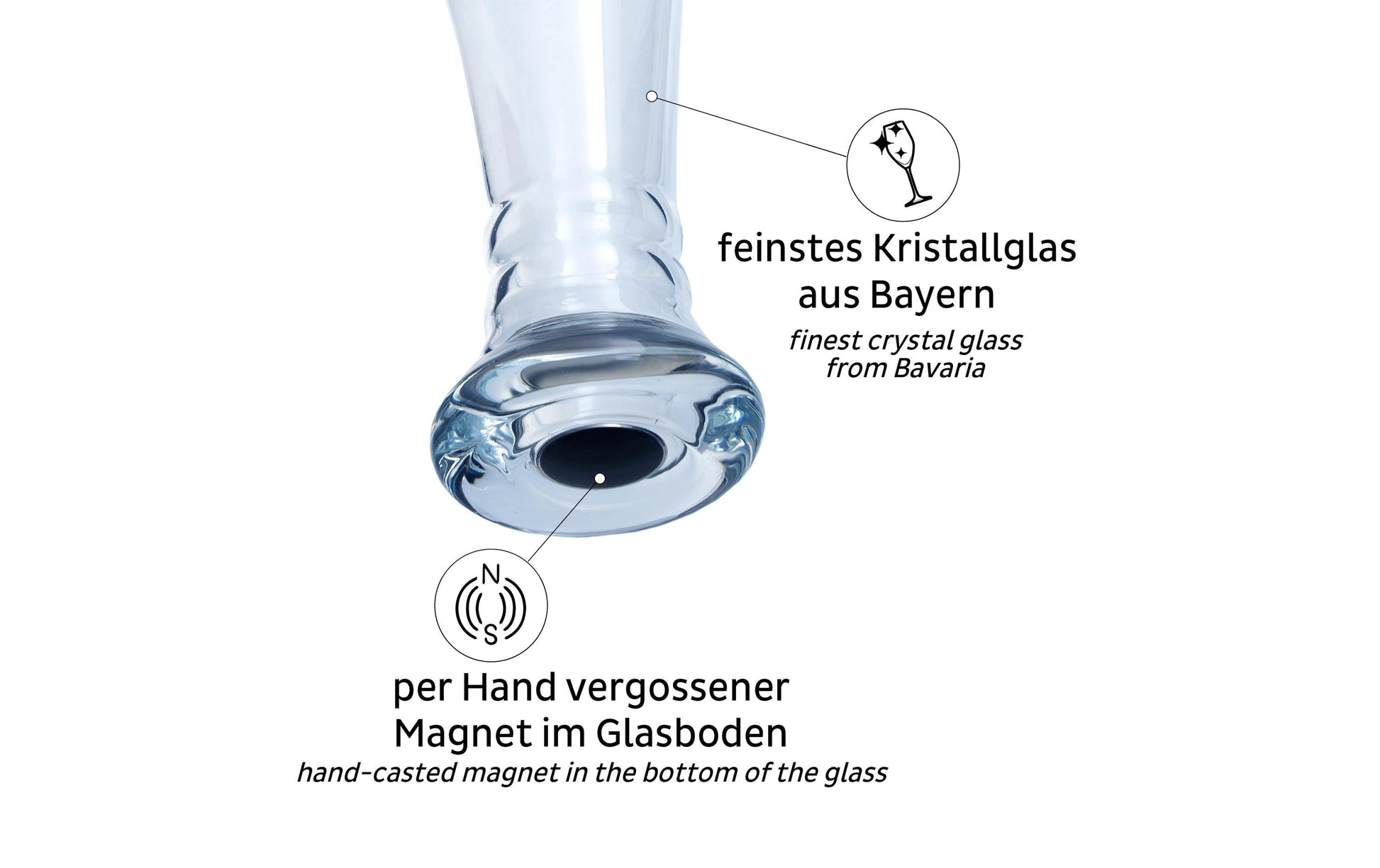 Silwy Bierglas – 500 ml, Ø 7,5 cm, H 25,5 cm, Kristallglas, Transparent