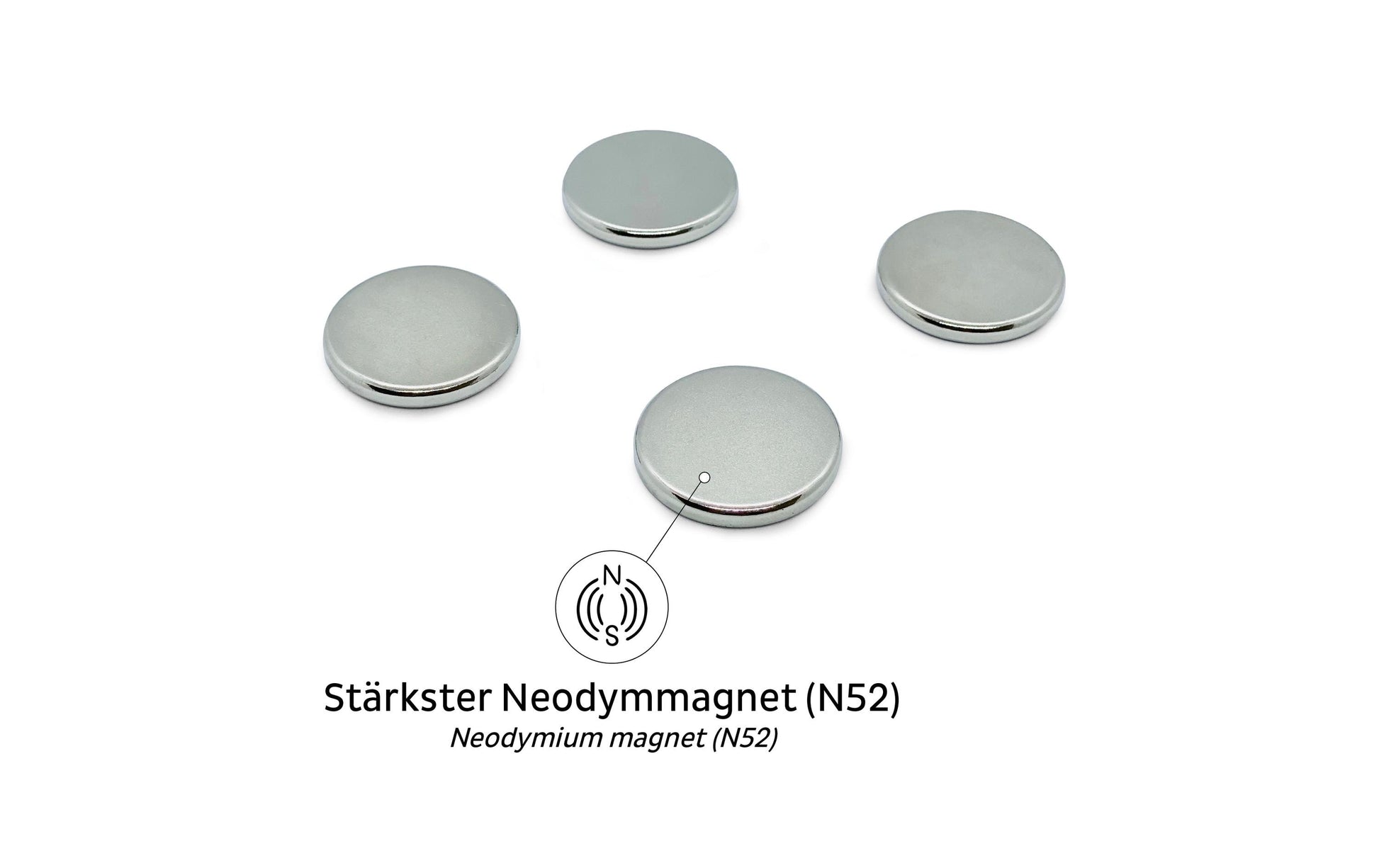 Silwy PM00-14-4 Kabelhalter – selbstklebend – Neodym – silber – Ø 28 × H 3 mm – 4 Stück