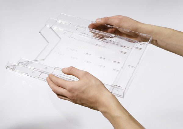 Durable Wandprospekthalter A4 – für Wand- und Tischanwendung – transparent – Combiboxx Set L