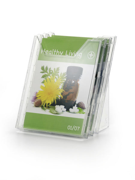 Durable Wandprospekthalter A4 – für Wand- und Tischanwendung – transparent – Combiboxx Set L