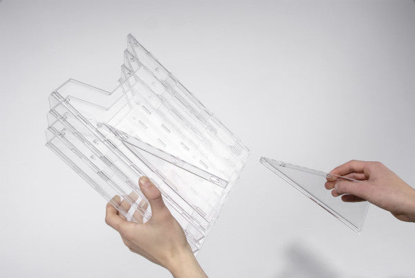 Durable Wandprospekthalter A4 – für Wand- und Tischanwendung – transparent – Combiboxx Set L