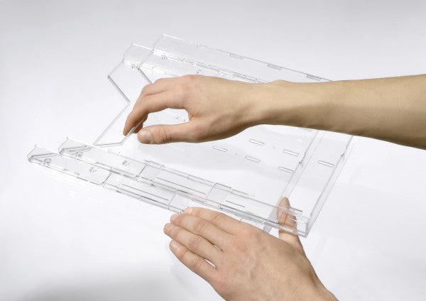 Durable Wandprospekthalter A4 – für Wand- und Tischanwendung – transparent – Combiboxx Set L