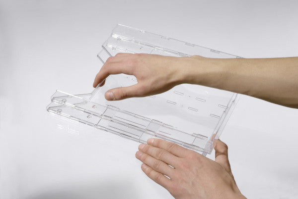 Durable Wandprospekthalter A4 – für Wand- und Tischanwendung – transparent – Combiboxx Set L