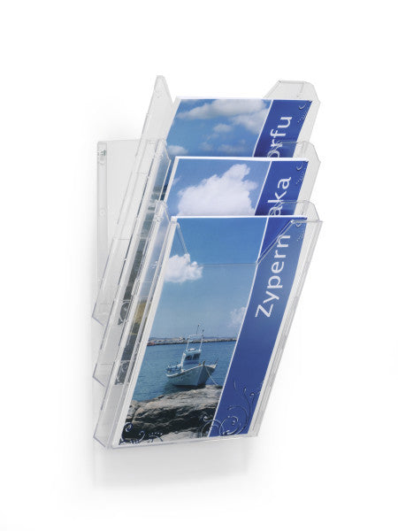Durable Wandprospekthalter A4 – für Wand- und Tischanwendung – transparent – Combiboxx Set L