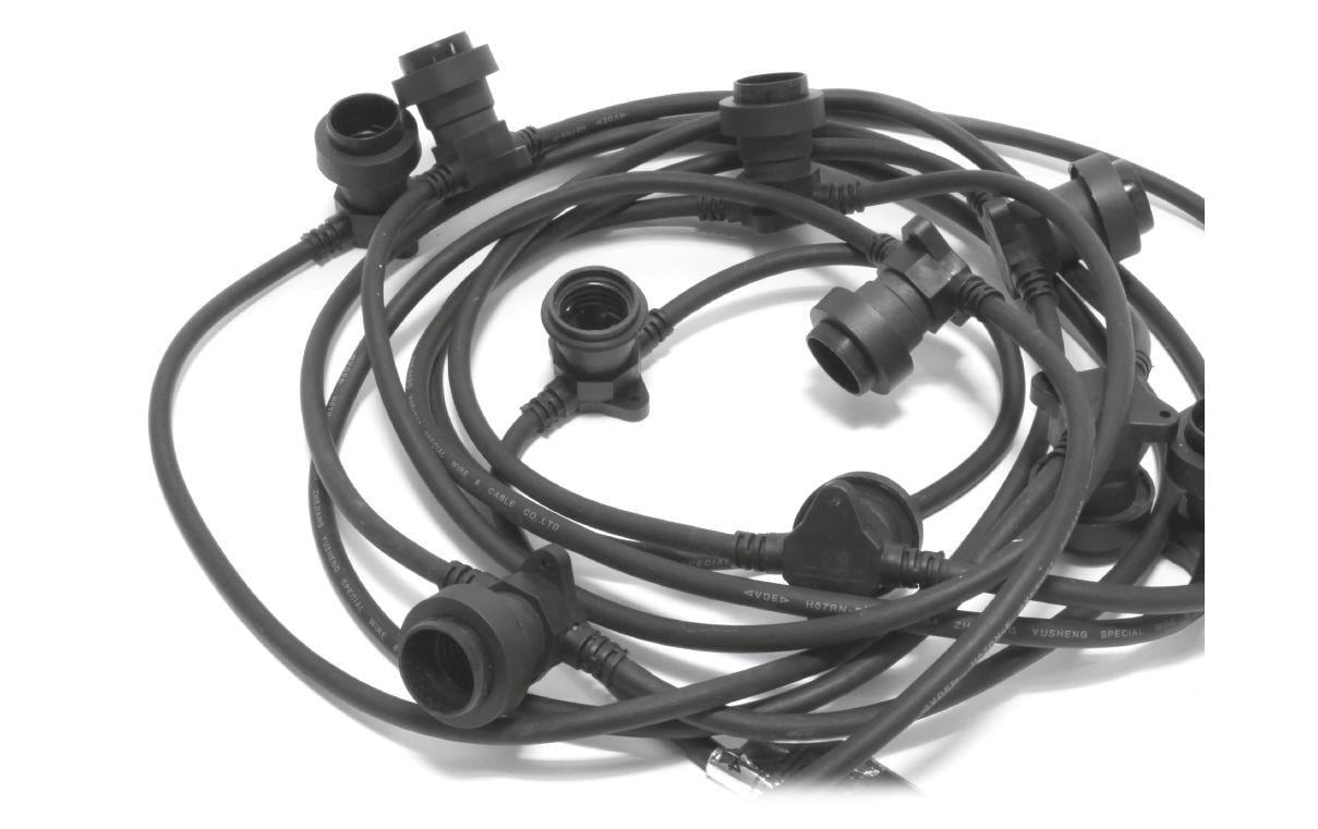 M. Schönenberger Schönenberger Lichterkette SOLO – 20 m – 20 W – IP44 – Netzbetrieb – 20 Lampen – Schwarz