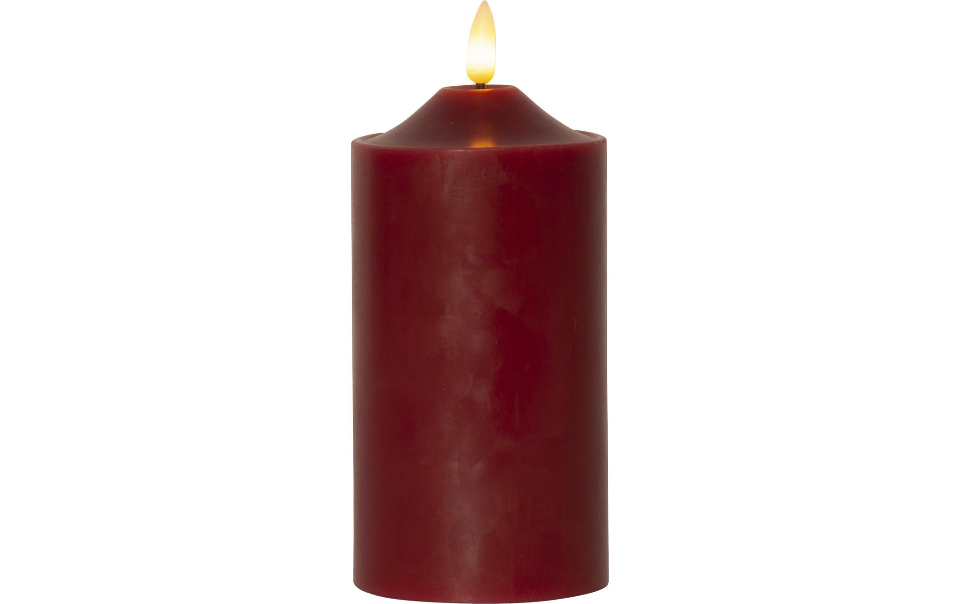 Star Trading LED-Kerze – Ø 7,5 × 17 cm – Echtwachs, Rot, Timer, Warmweiss