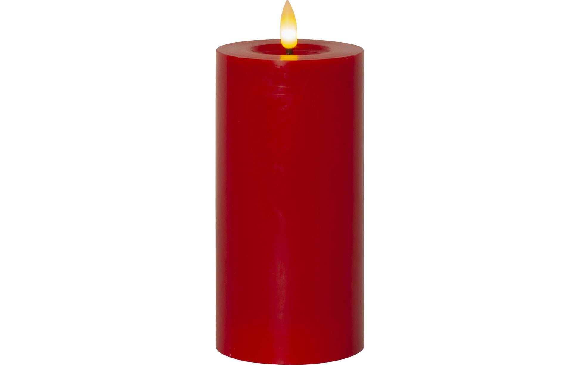 Star Trading LED-Kerze – Ø 7,5 × 17,5 cm – Kunststoff, Rot