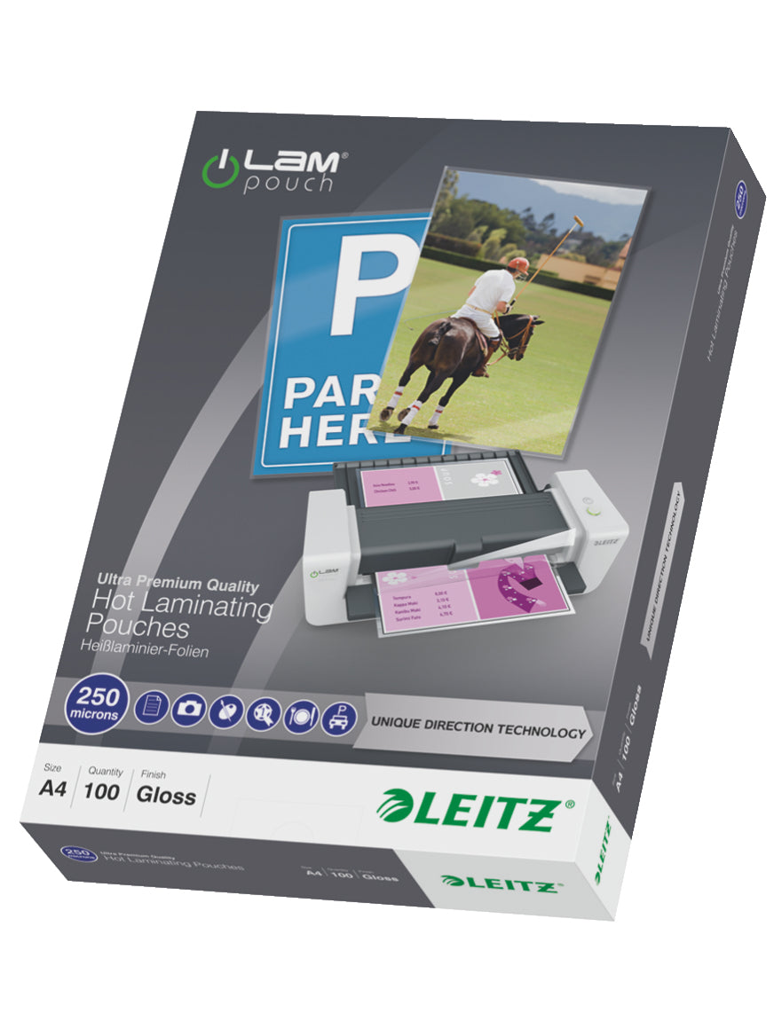 Leitz iLAM UDT Laminierfolien A4, glänzend – 250 µm, 216 × 303 mm, 100 Stk.