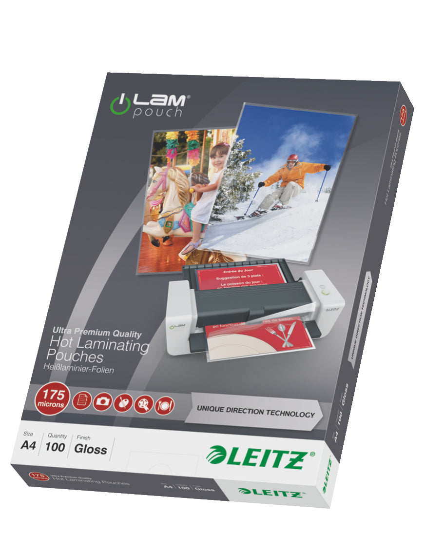 Leitz iLAM UDT Laminierfolien A4, glänzend – 175 µm, 216 × 303 mm, 100 Stk.