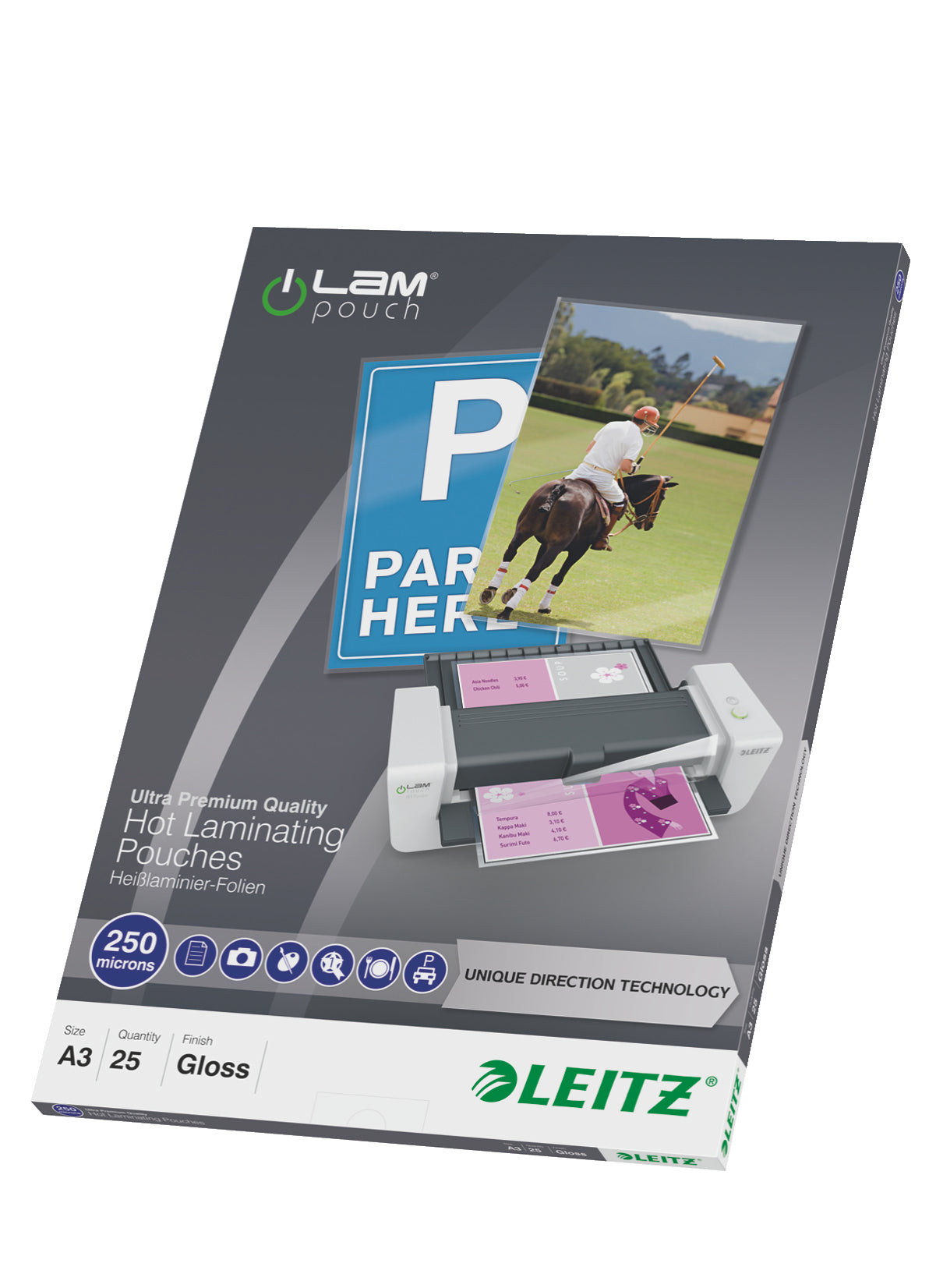 Leitz Laminierfolien A3, glänzend – 250 µm, 303 × 426 mm, 25 Stk.