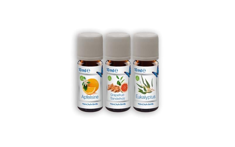Venta Bio-Duftset 1 – Duftöl-Set, Apfelsine, Eukalyptus, Grapefruit, 3 × 10 ml
