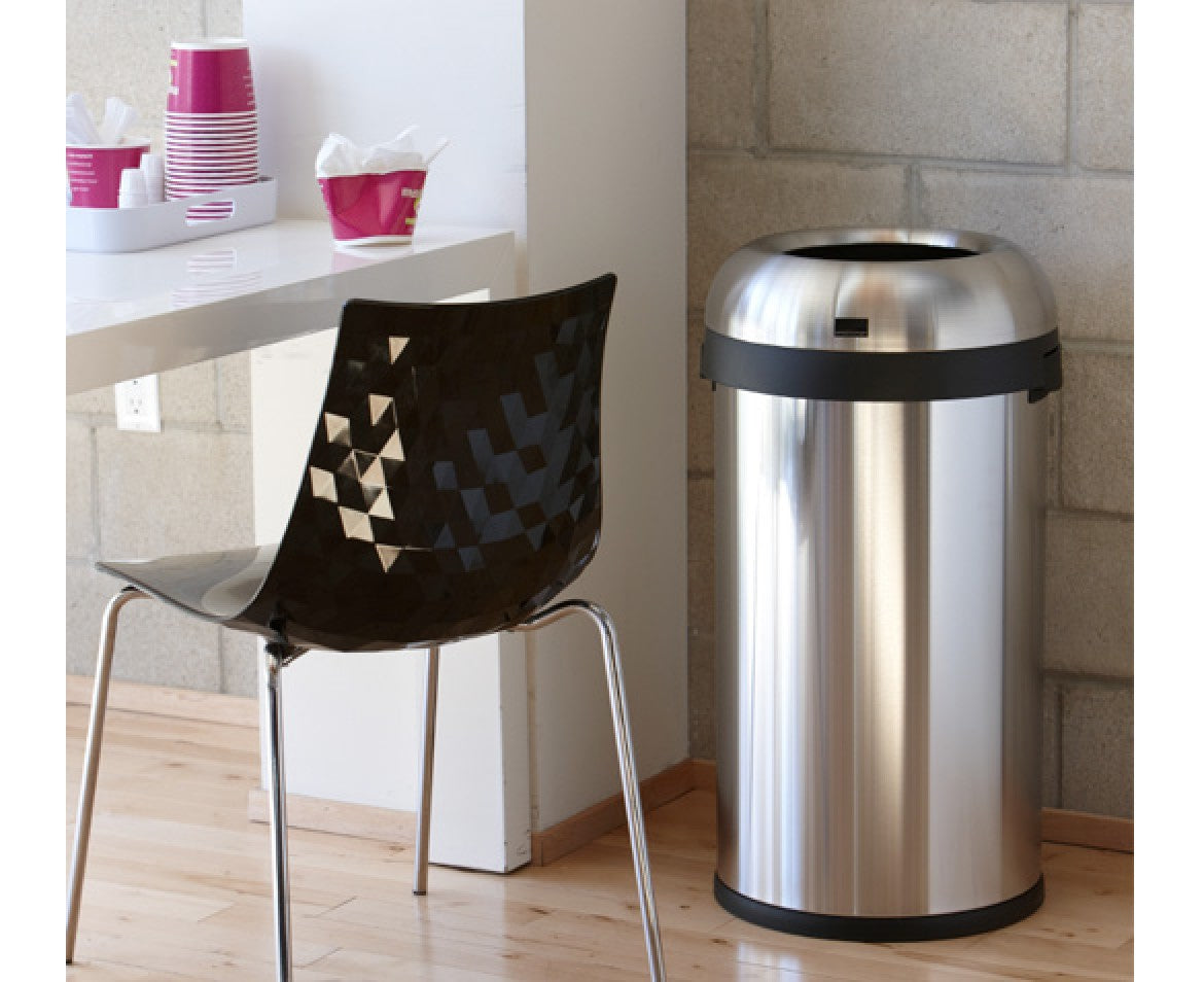 Simplehuman – Papierkorb – 60 l – Edelstahl – Ø 409 × H 757 mm