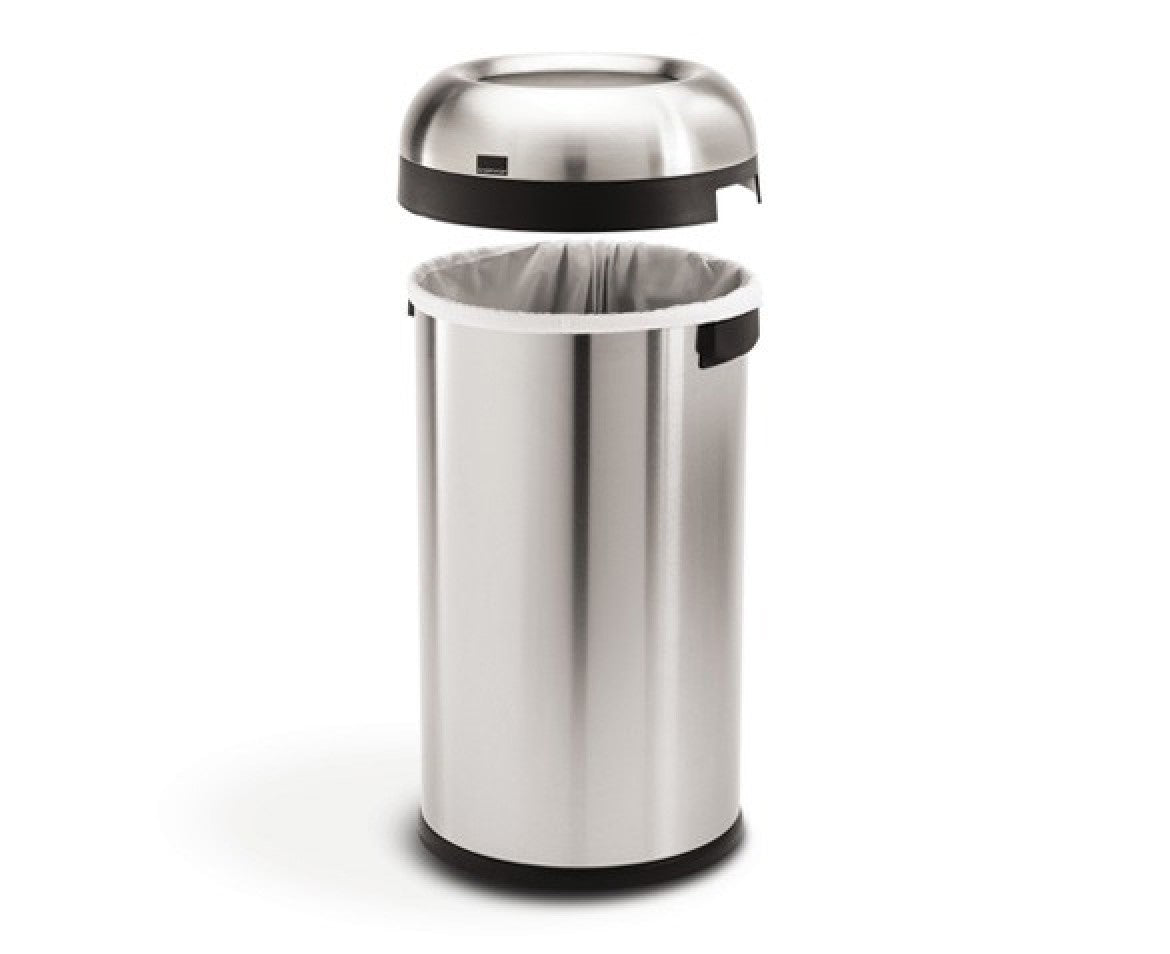 Simplehuman – Papierkorb – 60 l – Edelstahl – Ø 409 × H 757 mm