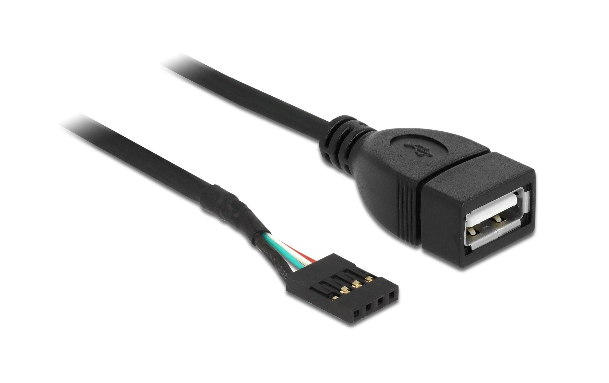 DeLOCK USB-Pinheader auf USB-A Kabel – USB 2.0 (480 Mbit/s) – 0,2 m – Schwarz