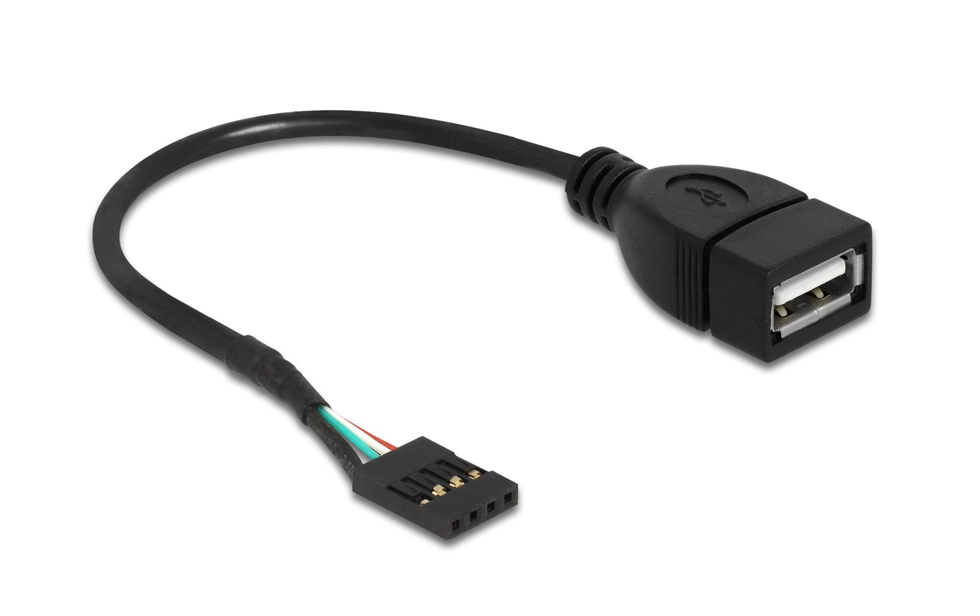 DeLOCK USB-Pinheader auf USB-A Kabel – USB 2.0 (480 Mbit/s) – 0,2 m – Schwarz