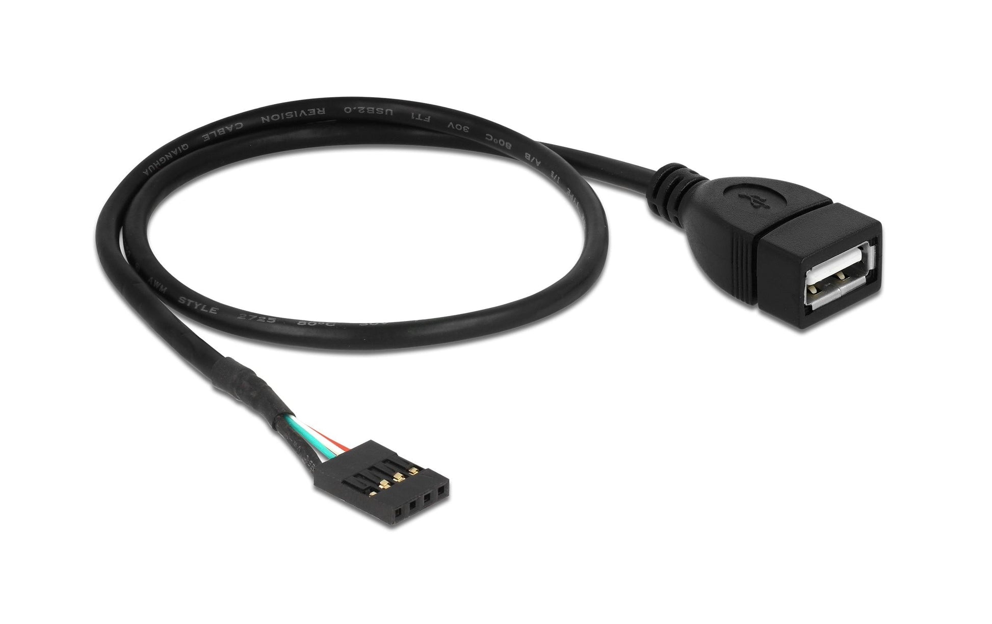 DeLOCK USB-Pinheader-auf-USB-A-Kabel – USB 2.0 (480 Mbit/s) – 0,4 m – Schwarz
