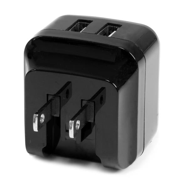 StarTech.com USB-Wandladegerät 17 W – USB-A×2 – AU/EU/NA/UK-Adapter – für Smartphones, Tablets – Schwarz