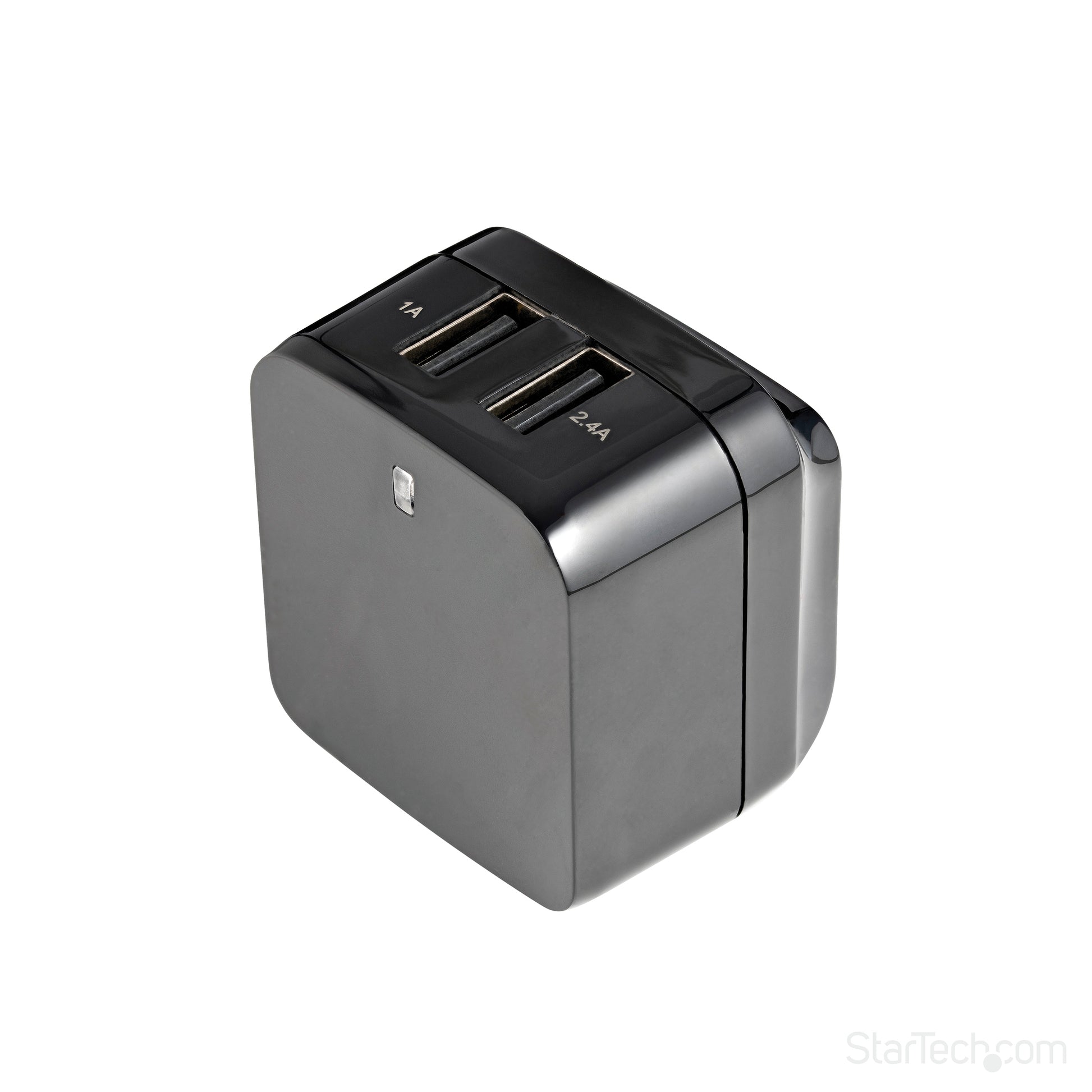 StarTech.com USB-Wandladegerät 17 W – USB-A×2 – AU/EU/NA/UK-Adapter – für Smartphones, Tablets – Schwarz
