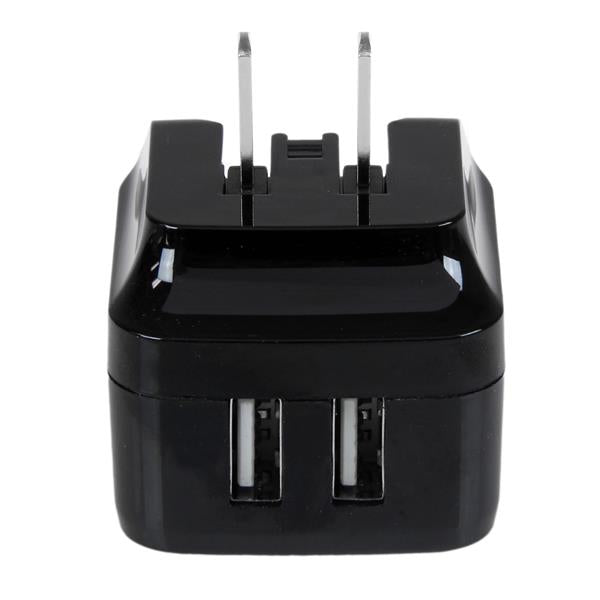 StarTech.com USB-Wandladegerät 17 W – USB-A×2 – AU/EU/NA/UK-Adapter – für Smartphones, Tablets – Schwarz