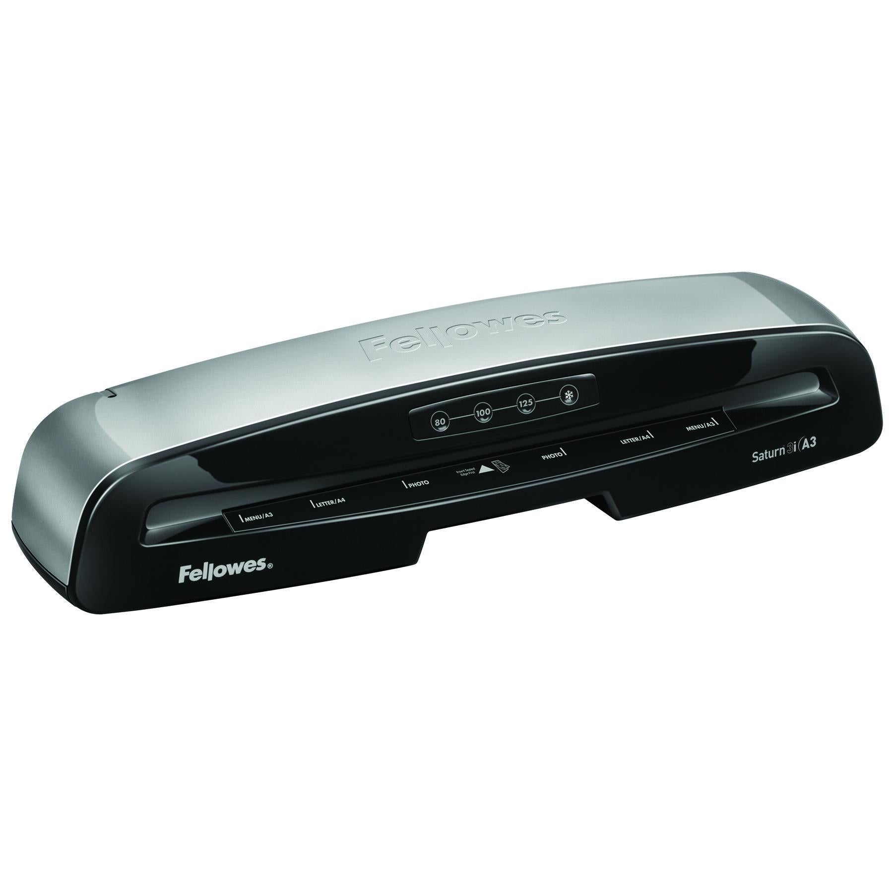 Fellowes Saturn Laminiergerät A3 – 2 Rollen, 160–250 µm, Automatische Abschaltung, Aufheizzeit 1 Min., Weiss/Grau